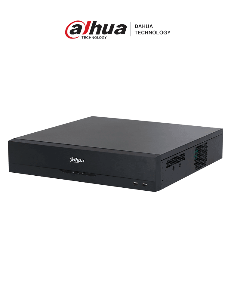 DAHUA DHI-NVR5832-16P-EI -NVR de 32 canales IP 4K con 16 puertos PoE y 8 puertos ePoE. Ofrece tecnología Acupick detección y reconocimiento facial SMD 8 bahías para discos duros y admite RAID 0/1/5/6/10 con un ancho de banda de 384 Mbps.
