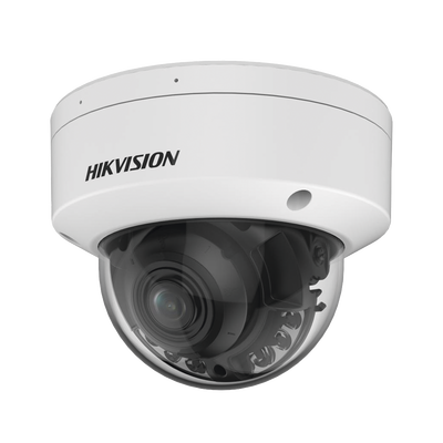 Domo IP 4 Megapixel / Lente Motorizado 2.7 - 13.5 mm / Dual Light (40 mts IR + 40 mts Luz Blanca ) / Exterior IP67 / WDR 130 dB / PoE + / AcuSense / MicroSD