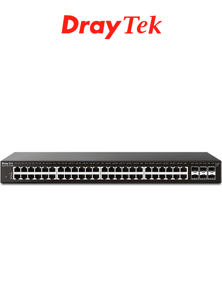 DrayTek VigorSwitch G2540xs - Switch Gigabit Ethernet Administrable Capa 2 con 48 puertos Gigabit Ethernet además de 6 puertos SFP & SFP+ y capacidad de switching hasta 216 Gbps