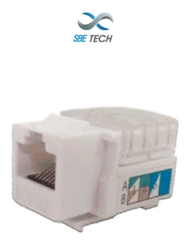 SBETECH JACKC6WT- Módulo jack keystone RJ45 8 hilos CAT 6 compatible con calibres AWG 22-26 color blanco