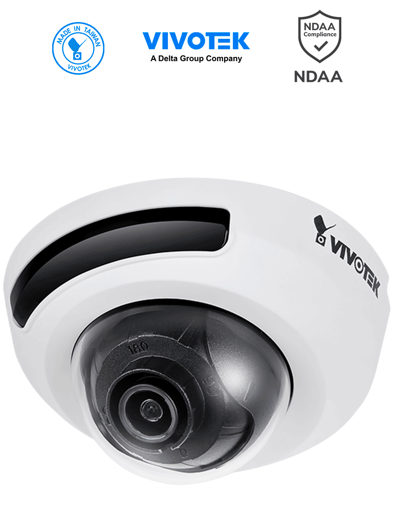 VIVOTEK FD9166-HN - Cámara IP domo interior 2 MP lente fijo 2.8mm IR invisibles 10m WDR Pro micrófono integrado ciberseguridad Trend Micro Smart Stream III#TM