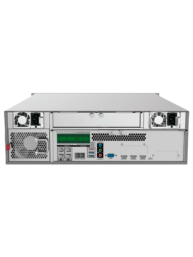 DAHUA DSS7016DR-S2- Servidor de Administración de Dispositivos compatible con Software DSS Pro y dispositivos Dahua. Ofrece una capacidad de 600Mbps y cuenta con 15 bahías SATA Hot Plug. Soporta RAID para una gestión avanzada y segura de dispositivo