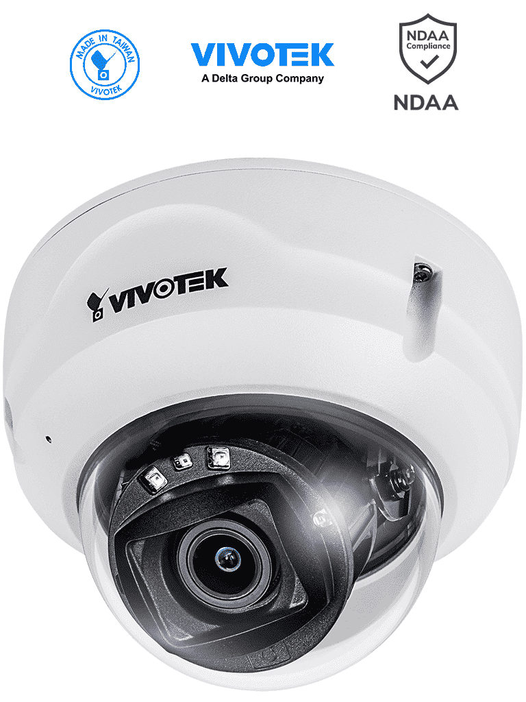 VIVOTEK FD839-EHTV - Cámara IP VORTEX Essential Series domo exterior 5 MP lente varifocal 2.8-10mm micrófono integrado IR 30m WDR Pro IP66 IK10 NDAA almacenamiento interno 256GB