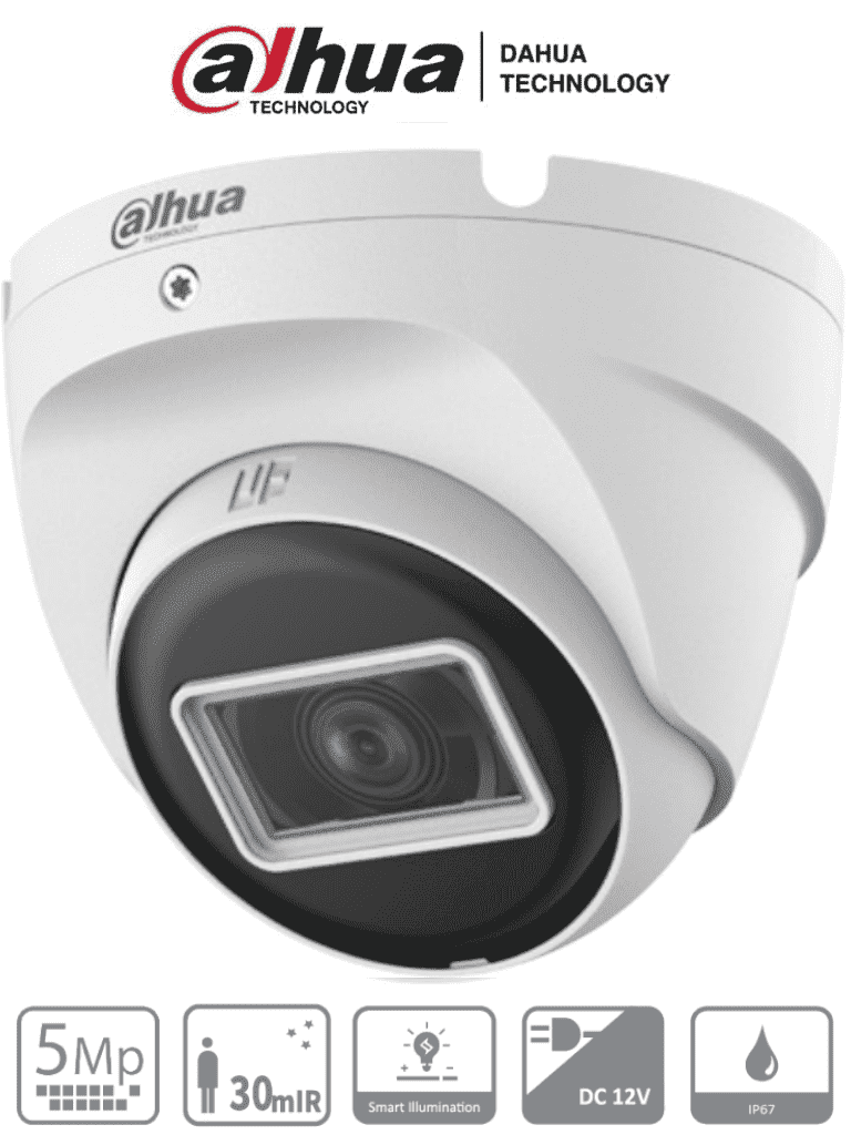 DAHUA HAC-T2A51N-U-28-S2 - Camara Domo de 5 Megapixeles/106 Grados de Apertura/ Metalica/ Lente de 2.8 mm/ IR de 30 Metros/ Soporta: CVI AHD TVI y CVBS/