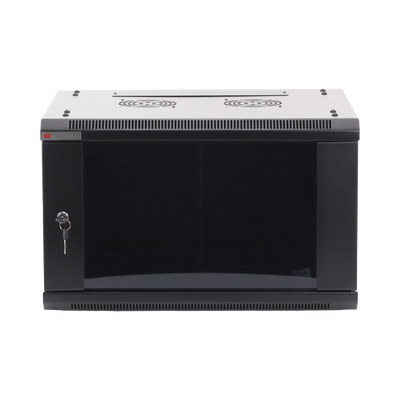 Gabinete PRECISION Con Puerta de Cristal Templado de 19in 6UR 450mm de Profundidad Color Negro