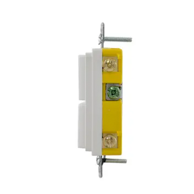 Interruptor Residencial 15 A 120-277 V con 2 Bases Unipolares Cableado lateral Color Blanco.