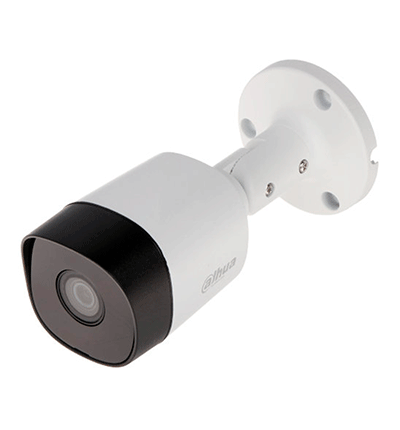 DAHUA HAC-B2A21-28 - Cámara Bullet de 2 Megapixeles. Resolución 1080p. Lente de 2.8 mm con ángulo de 100 grados. Alcance IR de 20m. Estructura metálica con protección IP67. Compatible con CVI TVI AHD y CVBS. Incluye menú OSD/