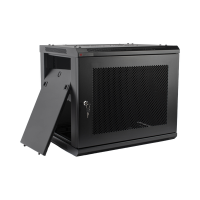 Gabinete PRECISION Con Puerta Perforada de 19in 9UR 450mm de Profundidad Color Negro