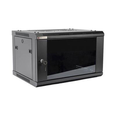 Gabinete PRECISION Con Puerta de Cristal Templado de 19in 6UR 450mm de Profundidad Color Negro