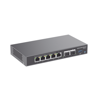4 en 1: Firewall Nueva Generación Router PBX IP Switch Gigabit de 5 Puertos (4 PoE) y 2 Puertos SFP 2.5 Gigabit