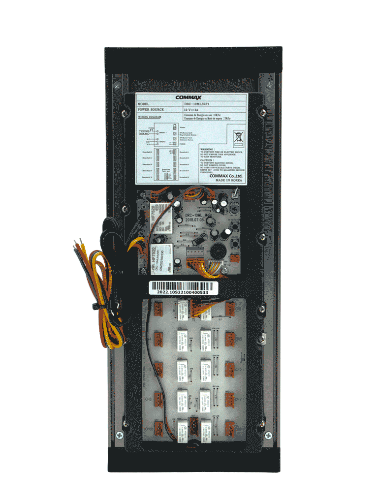 COMMAX DRC10MLRF1 - Frente de Calle Departamental para 10 Monitores con Conexión Directa de 4 Hilos y Apertura con Tarjeta Mifare o Monitor