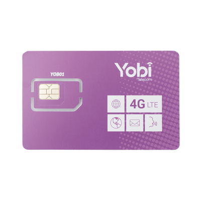 SIM Yobi para dispositivos móviles 3G/4G 1GB Mensual por 1 año de servicio (solo datos)