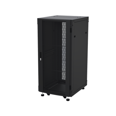 Gabinete Profesional para Telecomunicaciones de Piso 24 UR 600 mm de Profundidad Puerta Ventilada y Chapa de Seguridad con Llave Única para un Almacenamiento Eficiente y Protegido