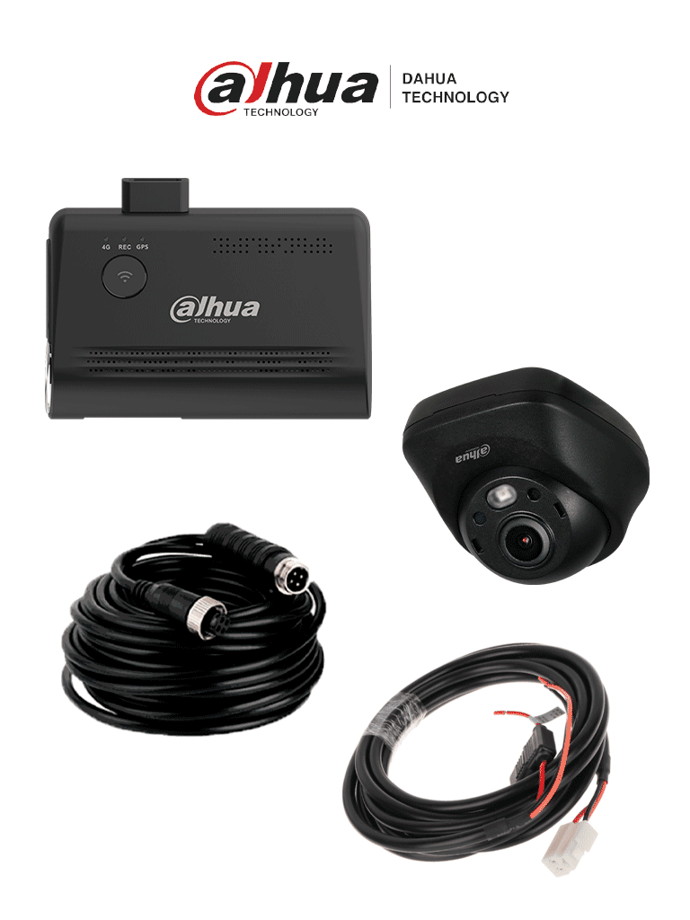 DAHUA PAQ/CDR8213-GFW+ACC - Paquete Dashcam con Camara de 2 Megapixeles/ Visión de 128.6 Grados/ Soporta 3 Camaras Adicionales/ 1 ADAS/ Microfono y Altavoz/ Conexión: 4G GPS y Wifi/ Detección de Colisión/ Compatible con Mobile Center