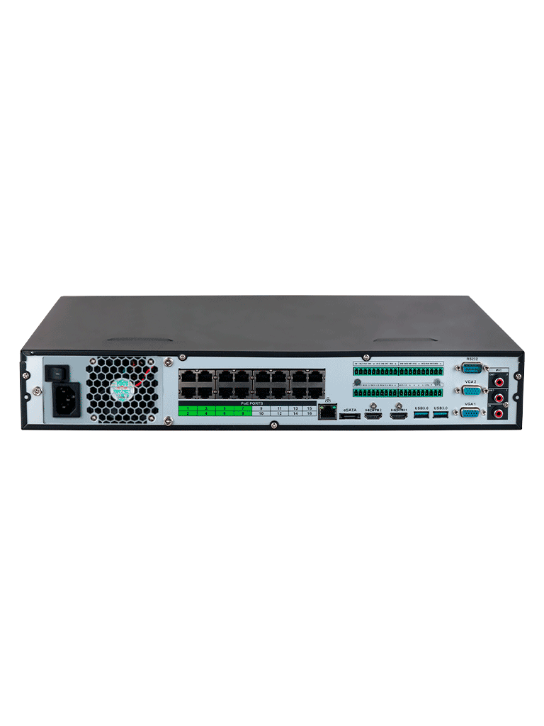 DAHUA DHI-NVR5416-16P-EI -NVR de 16 canales IP4K con tecnología Acupick y WizSense 16 puertos PoE 8ePoE y 4 bahías para discos duros. Incluye canales con reconocimiento facial SMD Plus soporte para cámaras con IA y protección perimetral #IMD