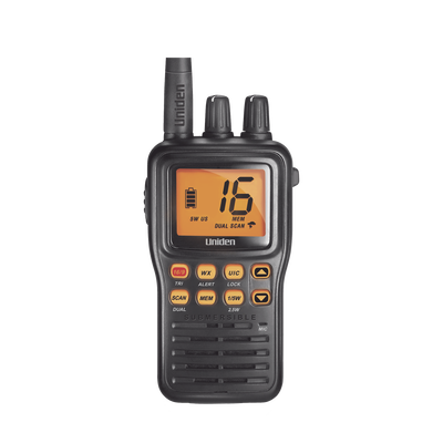 Radio Marino Portátil VHF flotante y sumergible Rx: 156.050-163.275MHz Tx: 156.025-157.425MHz cumple con los canales marinos Internacionales de EUA y Canadá