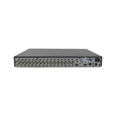 (Audio Bidireccional) DVR 32 Canales TurboHD + 8 Canales IP / 5 Megapixel Lite - 3K Lite / Acusense / Reconocimiento Facial / Audio por Coaxitron / 2 Bahías de Disco Duro / H.265+ / Salida de Video en Full HD