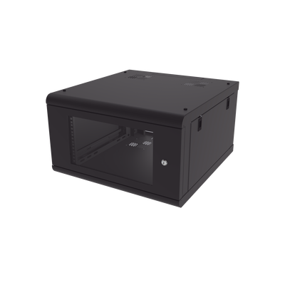 Gabinete de Pared con Puerta de Cristal Templado 635 mm de Profundidad 6U Rack de 19'' Acero Reforzado