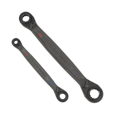 Juego de 2 llaves Estriadas de Matraca 4 en 1 con 8 Medidas Inglesas 1/2-5/8" 3/4-9/16" 1/4-3/8" 7/16-5/16"