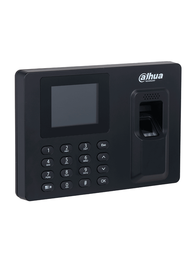 DAHUA DHI-ASA1222E-S - Control de asistencia con pantalla de 2.4" 2 000 huellas 1 000 usuarios y 100 000 registros. Comunicación TCP/IP puerto USB para actualizaciones y salida de relevador para timbre.