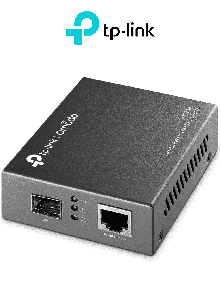 TP-LINK MC220L - Convertidor de Fibra Óptica Monomodo o Multimodo con 1 puerto SFP 1000 Mbps y 1 puerto RJ45 10/100/1000 Mbps. Plug and play.
