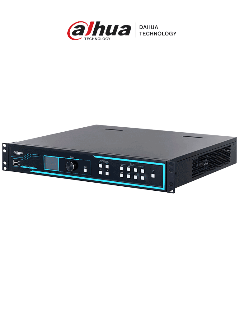 DAHUA DHI-NVD1205DU-4I-8K Decodificador de vídeo IP Ultra HD (8k)/ 12 salidas HDMI/H265+/ H265/ H264/ MJPEG/ HDMI /DVI-I/ Soporta 1/4/6/8/9/16/25/36 y división libre/ RS232 RS485/ Control de pantallas de empalme para zoom/fusión/desplazamiento