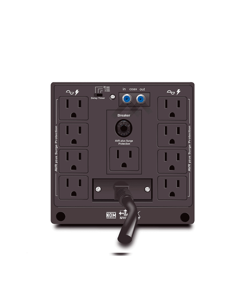 CDP R-AVR5008 - Regulador / Especial para motores y CCTV / 5000VA / 2500W / 8 Terminales de salida / 1 Terminal de salida NEMA5-20R / Retardante a incendio #RAVR