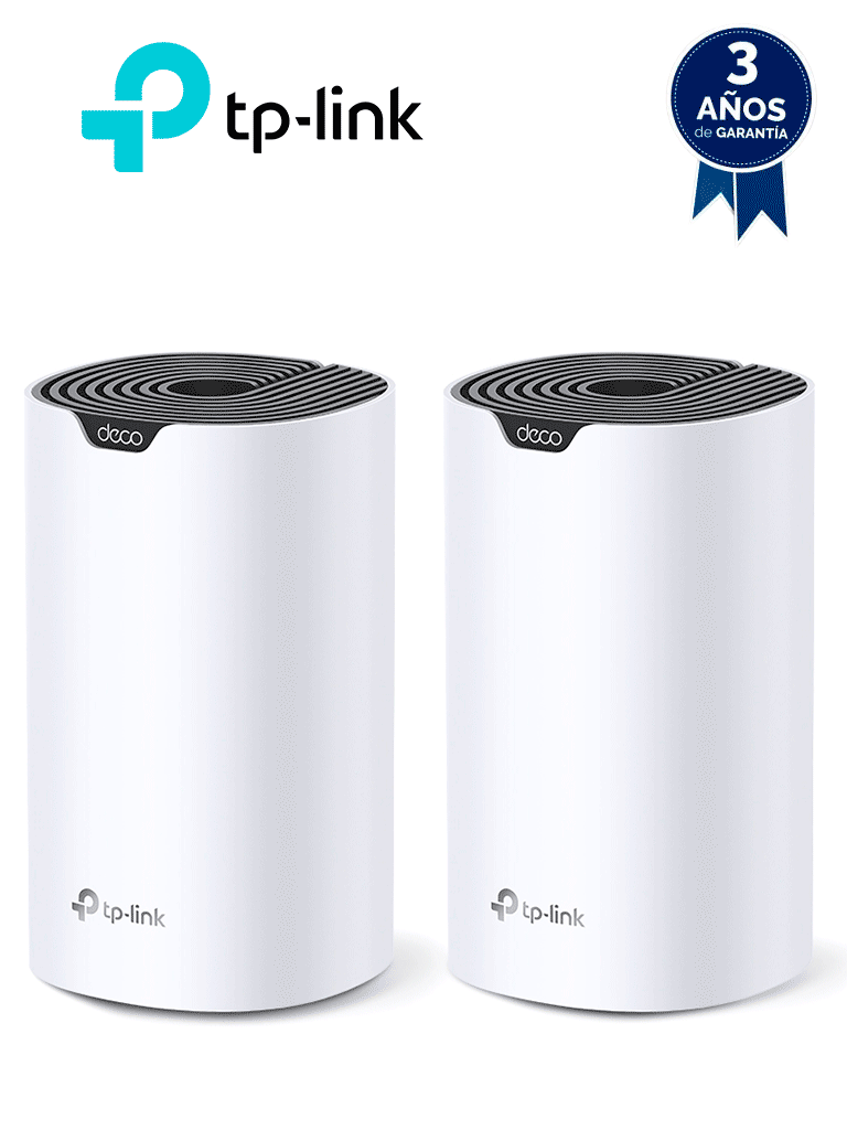 TP-LINK DECO S7 (2-Pack) - Kit de 2 routers inalámbricos MESH para hogar de doble banda Wi-Fi 5 AC1900 Mbps con 3 puertos Gigabit WAN/LAN 3 antenas internas y administración en la app Deco (iOS Android). (2 piezas) #O4