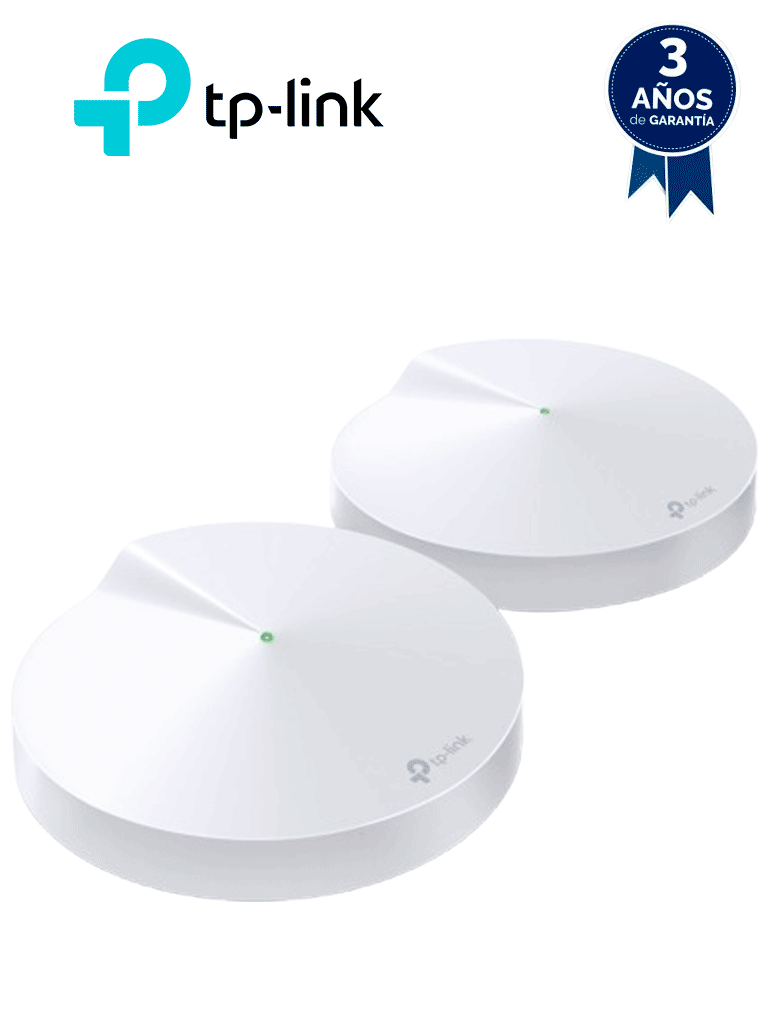 TP-LINK DECO M5 (2-Pack)- Kit de 2 routers MESH para hogar de doble banda Wi-Fi 5 AC1300 Mbps con 2 puertos Gigabit WAN/LAN 4 antenas internas además app Deco (iOS Android) y protección HomeCare. #TP9