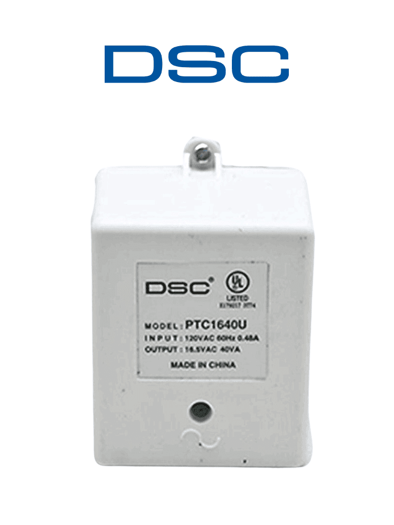DSC PTC1640U - Transformador 16VCA / 40VA   Fusible Interno para paneles y módulos de NEO  Power Series y Maxsys