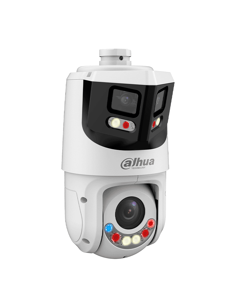DAHUA SDT4E425-8P-GB-APV1-Cámara IP PTZ 8+4MP 8MP Vista Panorámica+4MP PT TiOC WizSense 25X Zoom IR hasta100m disuasión activa con Estrobo de Luz Roja y Azul Altavoz Integrado protección perimetral Iluminador dual inteligent IP66#MCI1Q125#IL