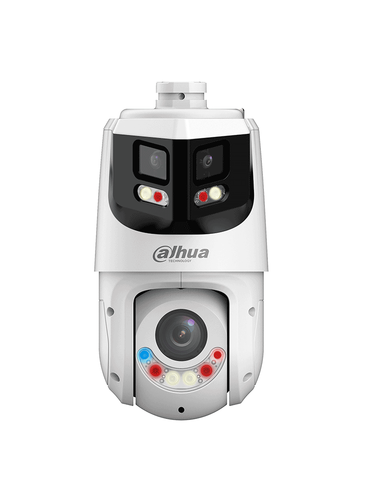 DAHUA SDT4E425-8P-GB-APV1-Cámara IP PTZ 8+4MP 8MP Vista Panorámica+4MP PT TiOC WizSense 25X Zoom IR hasta100m disuasión activa con Estrobo de Luz Roja y Azul Altavoz Integrado protección perimetral Iluminador dual inteligent IP66#MCI1Q125#IL