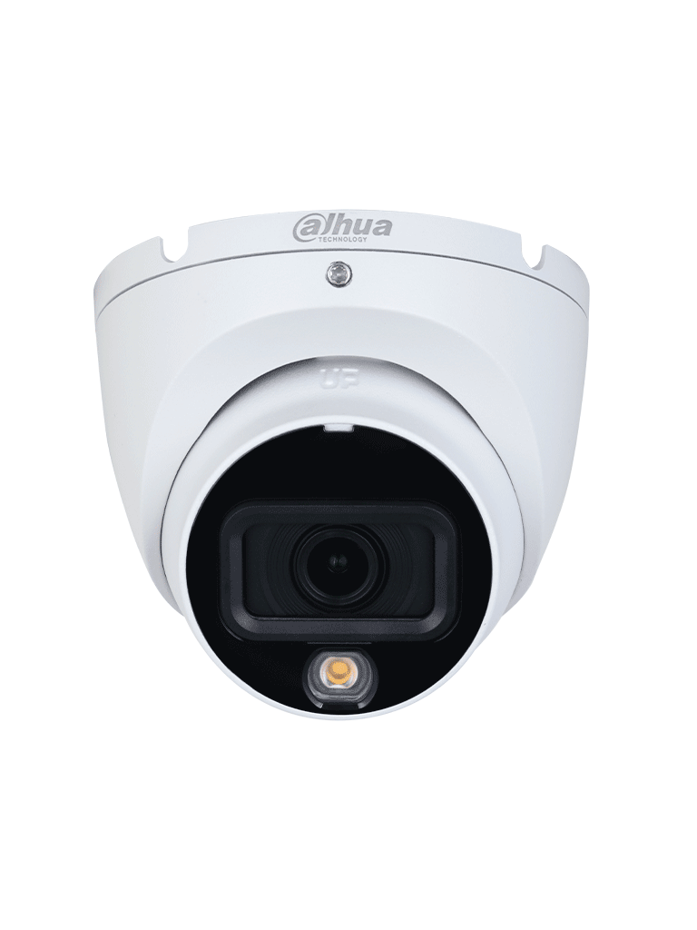 DAHUA DH-IPC-HDW1239T1P-A-LED-0280B-S6 - Cámara IP Domo Full Color de 2MP con lente de 2.8mm y 110° de visión. Cuenta con micrófono integrado luz blanca de 15m compresión H.265 protección IP67 PoE y DWDR para imágenes nítidas.