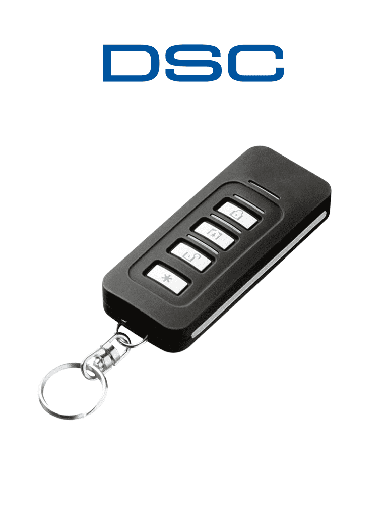 DSC PG9929 - Llavero de 4 botones programables inalámbrico  Power G  Slimline compatible con NEO  PRO  Qolsys e IoTega