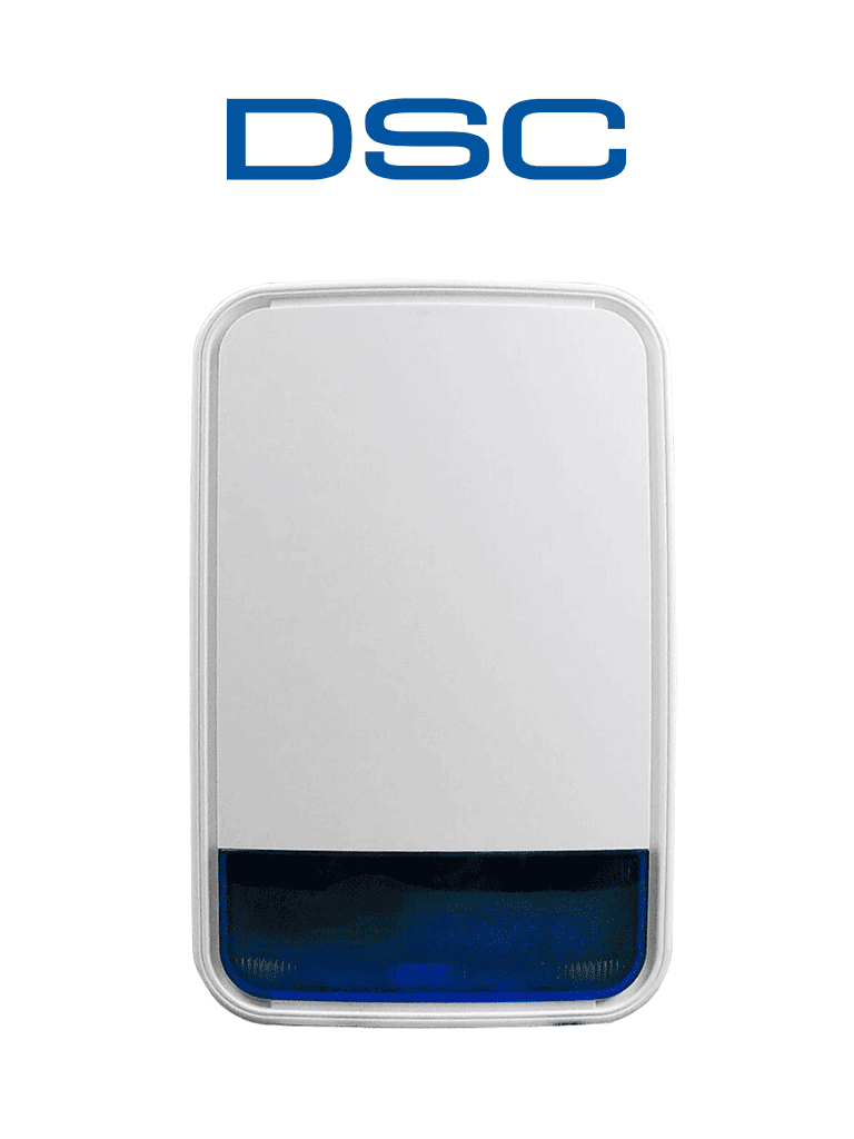 DSC PG9911BBATT -  Sirena con luz estroboscópica exterior 110 dB  c/batería Inalámbrica  Power G compatible con NEO  PRO  Qolsys e IoTega