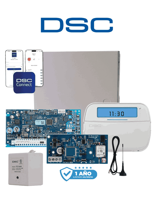 DSC NEO-ICONO-LE4050M- Kit Neo 32 Zonas  Panel HS2032/ Teclado Iconos HS2ICN/  Fuente PTC1640U / Gabinete GMX003 / Comunicador LE4050m con 1 año de servicio