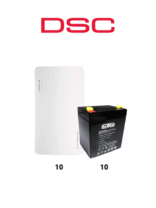 DSC SEM300 10 PACK - Paquete de 10 Comunicadores SEM300  Comunicador Dual  SIM/ IP para PowerSeries de Alarm.com   10 baterías 12V 4.5Ah CBAT45AH