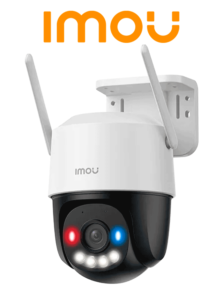 IMOU Cruiser SC 3MP (IPC-K7FN-3H0WE) - Cámara IP PT de 3 Megapíxeles/ Wifi/ Full Color/Disuasión activa luces Rojo-Azul/ Audio 2 Vías/ 30 Metros Visión Nocturna/ Sirena de 110 dB/ Smart tracking/ Ranura para MicroSD/ IP66/ #TopIMOU #CONGIMOU1