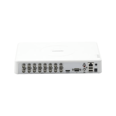 DVR 16 Canales TurboHD + 2 Canales IP / 2 Megapixel (1080p) Lite / Acusense Lite (Evita Falsas Alarmas) / Audio por Coaxitron / 1 Bahía de Disco Duro / H.265+ / Salida de Video Full HD