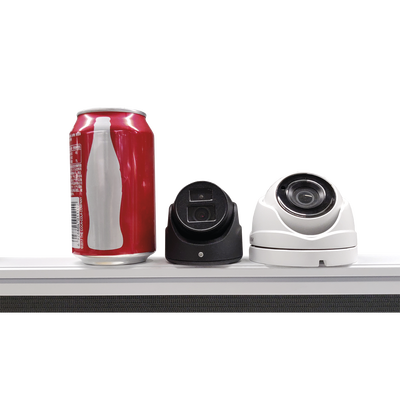 Ultra Mini Turret TURBO 2 Megapixeles (1080p) / Gran Angular / Lente 2.8 mm / 20 mts IR EXIR / Exterior IP67 / 4 Tecnologías (TVI / AHD / CVBS) / dWDR / Color Negro
