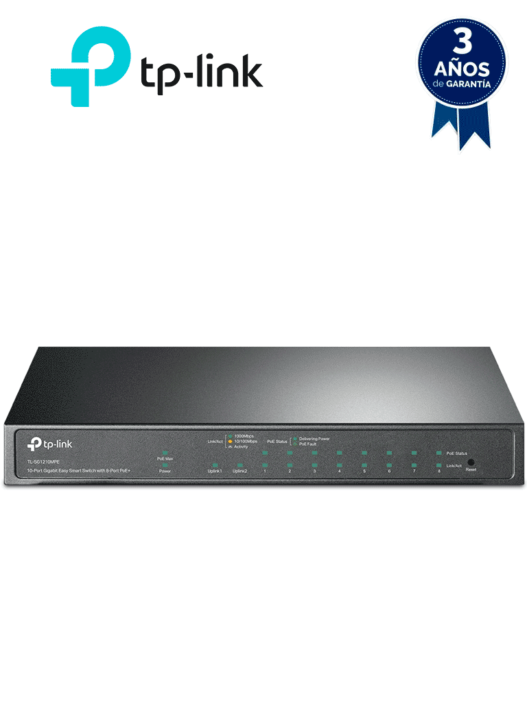 TP-LINK - TL-SG1210MPE - Switch Easy Smart 10 Puertos 8 Puertos POE+