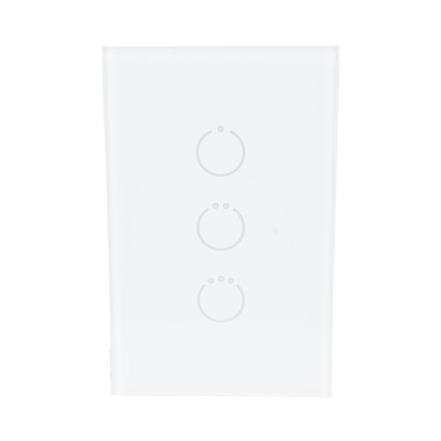 (ZWAVE) Interruptor On/Off panel táctil touch inalámbrico Zwave Plus 3 botones. Compatible con Hubitat HC8 Álula M2M otro