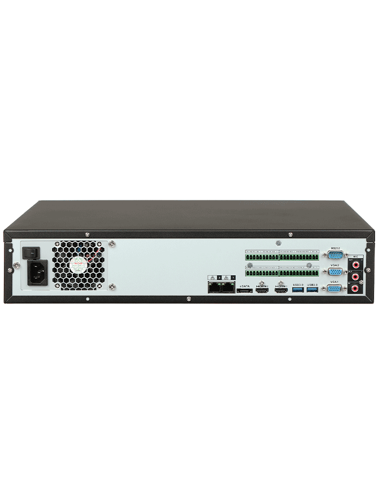DAHUA DHI-NVR5864-EI - NVR 64 Canales IP 4K WizSense 2U 8 Bahías HDD H.265+ Hasta 384 Mbps 2 Canales de Reconocimiento Facial SMD Plus AcuPick Metadatos Soporte para Cámaras con IA ANPR y Conteo de Personas.