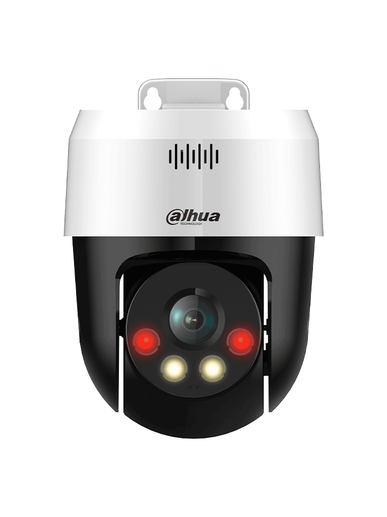DAHUA DH-SD2A500NB-GNY-A-PV-0400 Cámara IP PT de 5MP / Full Color/ Disuasión activa/ Iluminador dual inteligente/ 30m de IR y luz visible/ audio bidireccional/ detección de humanos/ ranura MicroSD/ IP66 y PoE.