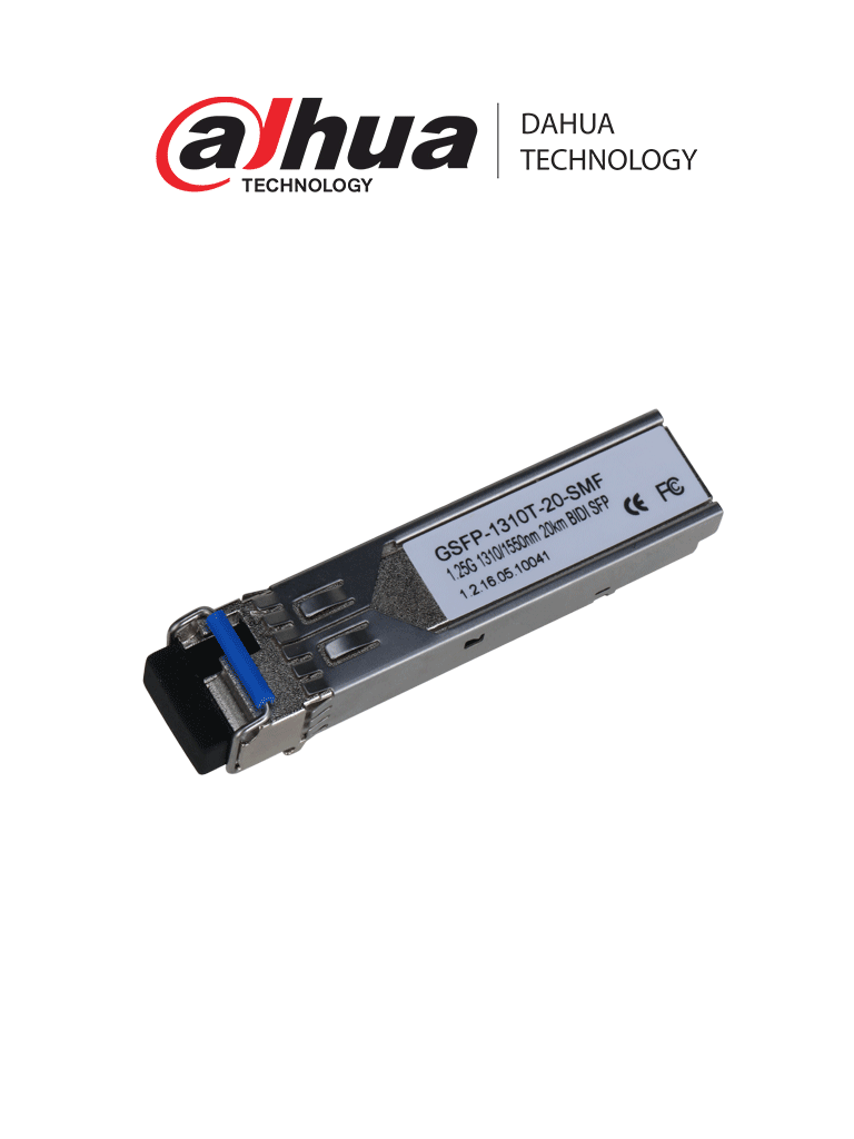 DAHUA GSFP-1310T-20-SMF - Modulo de Fibra Optica SFP/ Monomodo/ Transmisión Bidirecciónal/ Conector LC/ Hasta 20Km/ TX 1310nm RX 1550nm
