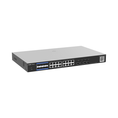 e-Lighten OLT / Switch Hibrido  Capa 3 con 8 Puertos PON 1G  16  Puertos Ethernet 1G y 4 Puertos SFP+ 10G  perfecto para migrar a Soluciones de Fibra PON hasta 256 ONUs