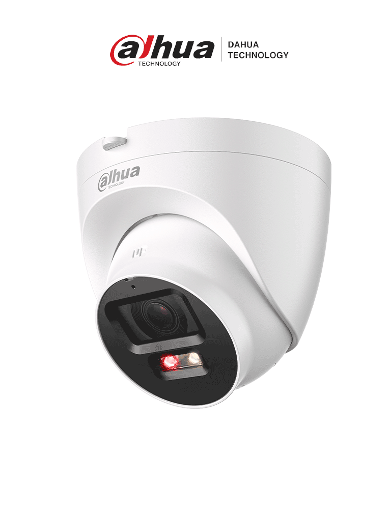 DAHUA IPC-HDW2249T-S-PV - Cámara domo IP de 2MP/ Iluminador Dual Inteligente/ Lente 2.8/ Disuasión activa/ SMD Plus/ protección perimetral/ Incorpora micrófono y bocina/ LED IR incorporado y luz cálida 30m/ PoE/ IP67/ IK10 antivandálica/ Ranura micr