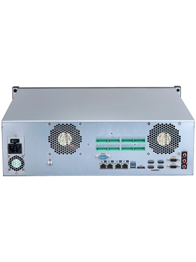 DAHUA DHI-NVR616H-64-XI - NVR de 64 canales IP Wizmind/ H.265+/ Grabación IA/ Soporta 8 ch face detection y recognition 40 bases de datos de rostros 32 canales proyección perimetral 32 canales smd plus