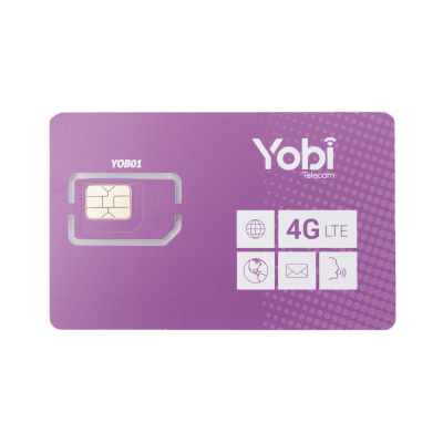 SIM Yobi para dispositivos móviles 3G/4G 5GB Mensual por 1 año de servicio (solo datos)