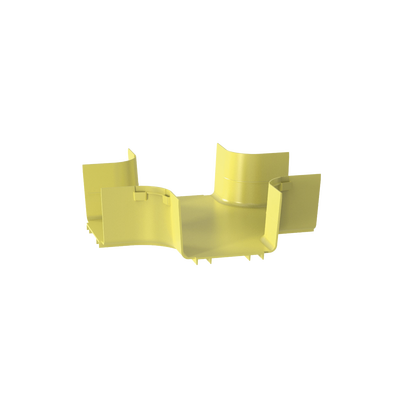 Accesorio de 4 Vías Horizontal Con Ángulos a 90º Para Canaletas FiberRunner™ 6X4 Color Amarillo
